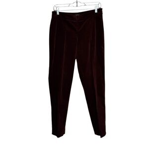Talbots Size 2 Maroon Brushed Velvet Cotton/Spandex Curvy Pants w Side Zipper.